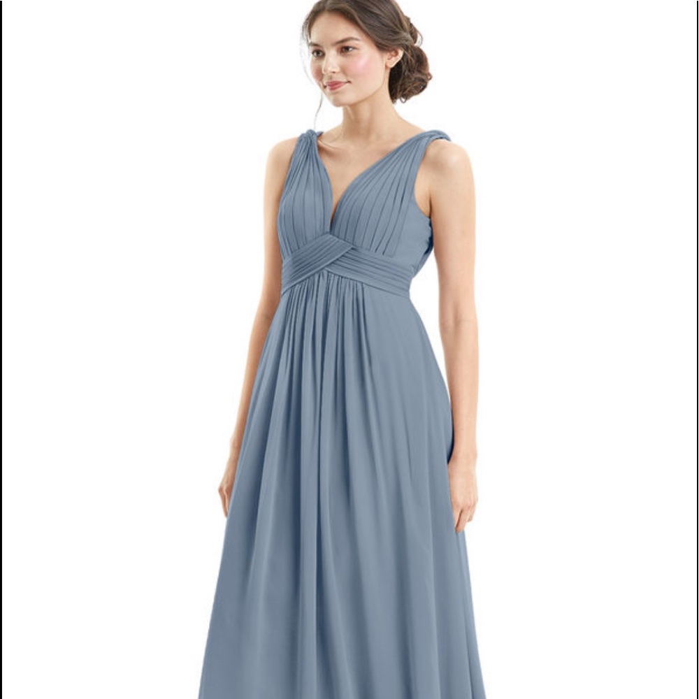 Azazie Bridesmaid Dress - Hillary - Dusty Blue A10